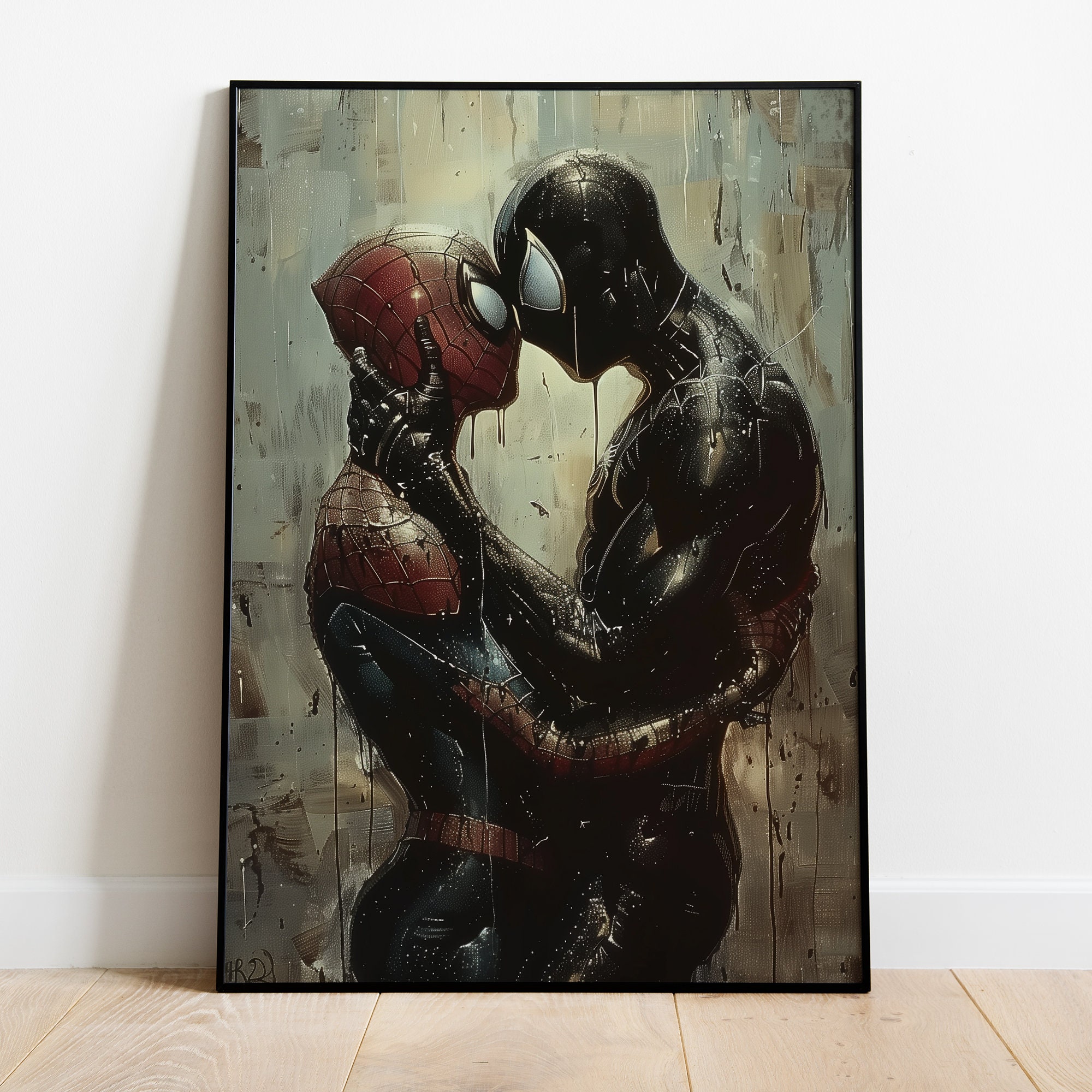 Marvel Super Hero Spiderman Kissing Venom Marvel Art Spiderman Fan marvel-super-hero-spiderman-kissing-venom-marvel-art-spiderman-fan