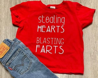 Stealing Hearts Blasting Farts Valentines Day Shirt