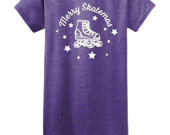 Merry SKATEmas Roller Skate Christmas TShirt