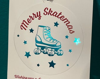 Merry SKATEmas Pop Out Ornament Christmas Holiday Card Set of 5