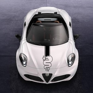 Kit Replica Grafica Adesivo Decalcomania Riproduzione Biscione Compatibile per Cofano Alfa Romeo Tuning Sticker Decal Pegatina Auto Sportiva