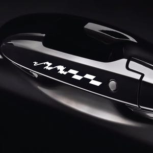 8 Pz Replica Grafica Adesivo Decalcomania Riproduzione Maniglie Compatibile Bandiera Scacchi Tuning Sticker Pegatina Estetica Sportiva 01