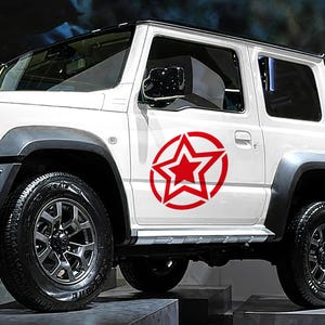 Sticker 50 x 50 CM MILITARY STAR 03 voor camper boot vrachtwagen auto motorkap off-road bestelwagen caravan tuning sticker sticker jeep pegatina camper