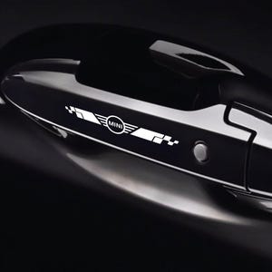 8 Pz Replica Grafica Adesivo Decalcomania Riproduzione Maniglie Compatibile per Mini Cooper Tuning Sticker Decal Pegatina Sportiva 01