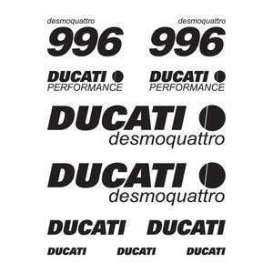 Kit Replica Grafiche Adesivi Decalcomanie Restauro Moto Riproduzione Compatibile per Ducati 996 Desmoquattro Tuning Sticker Decal Pegatina