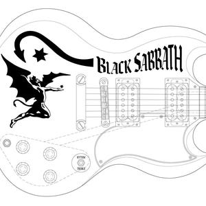 Replika naklejki graficznej Reprodukcja Renowacja gitary Kompatybilna z Gibson SG Devil Tony Iommi Black Sabbath Naklejka