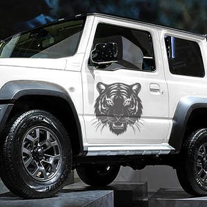 Sticker 52 x 50 CM TIGER 01 voor camper boot vrachtwagen auto motorkap off-road bestelwagen caravan tuning sticker sticker jeep pegatina camper