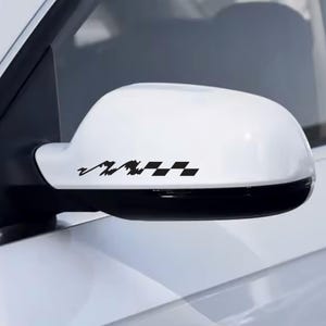 8 Pz Replica Grafica Adesivo Decalcomania Riproduzione Specchietti Compatibile Bandiera Scacchi Tuning Sticker Pegatina Specchi Sportiva 01