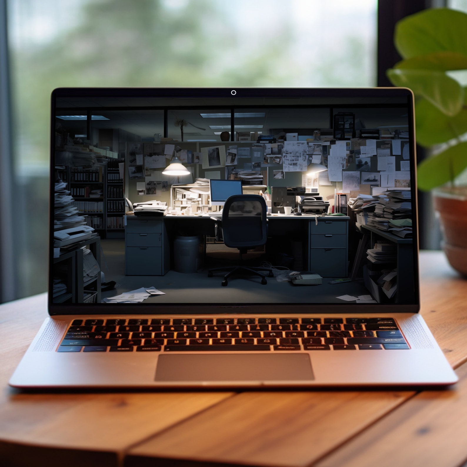 Virtual Background Image for Online Meetings, Messy Office Desk ...