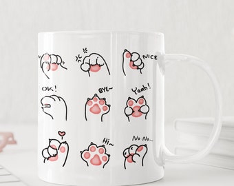 personalized mug with kitten paws, mug to give to a sister, mug for mom, mug for them, mug for cat lovers