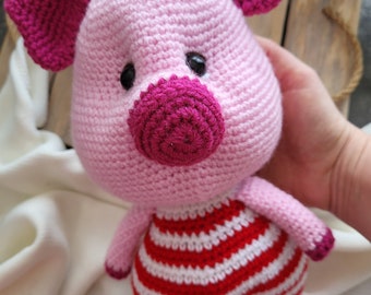 Ganchillo hecho a mano amigurumi peluche peluche Cerdo para un niño recién nacido bebé regalo futura mamá sesión de fotos