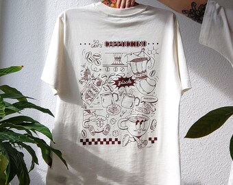 Voici comment ça marche : Cappuccino | T-shirt de dessin animé rétro | t-shirt unisexe | t-shirt surdimensionné