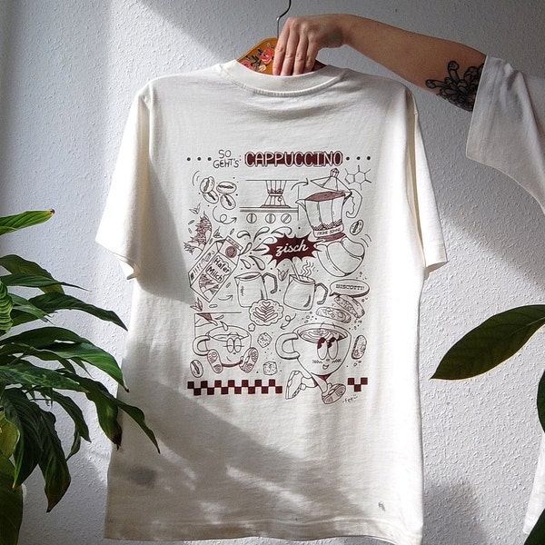 So geht’s: Cappuccino | Retro Cartoon T-Shirt | unisex T-Shirt | oversized T-Shirt