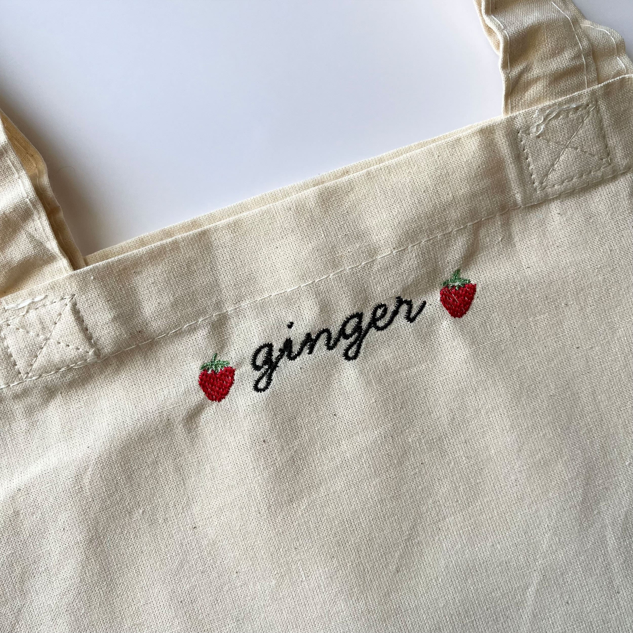 Personalize Embroidered Tote Bag Organic Cotton with Custom Names and Cute Icons | Perfect Gift