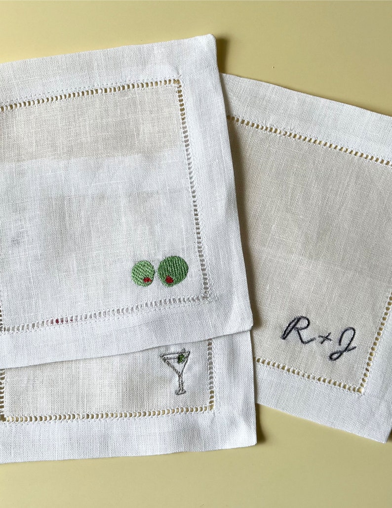 ShopKindlyMadeCo Linen Cocktail Napkin - Thumbnail 4