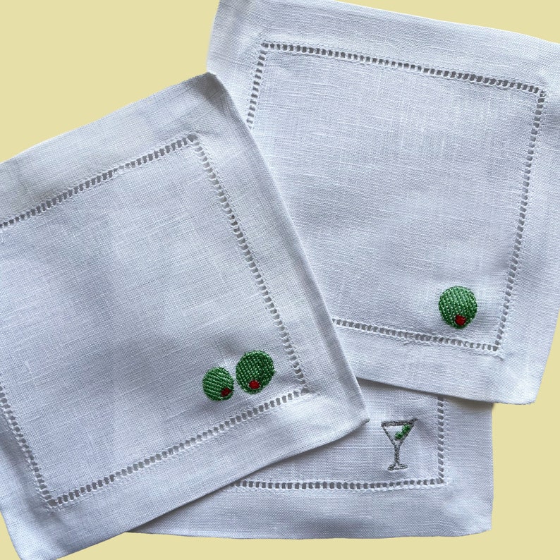 ShopKindlyMadeCo Linen Cocktail Napkin - Thumbnail 2