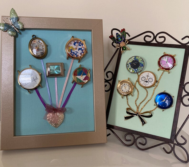 Framed Watch Bouquet, Unique Design, I Love Watches Green Background is ...