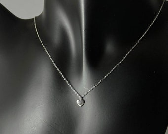 Heart Necklace 925 Sterling Silver, Dainty Heart Necklace, Necklaces for Women, Tiny Silver Heart Pendant, Love Necklace, Girl Heart Jewelry