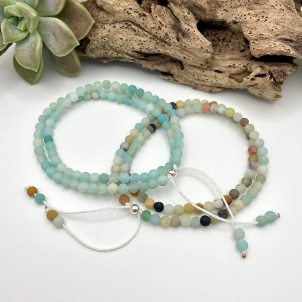 Amazonite | Matte and Blue | Two Bracelets One Price | Stacking Bracelets, Handmade, Jewelry Gift for Her | Minimalist | Sharing Gift