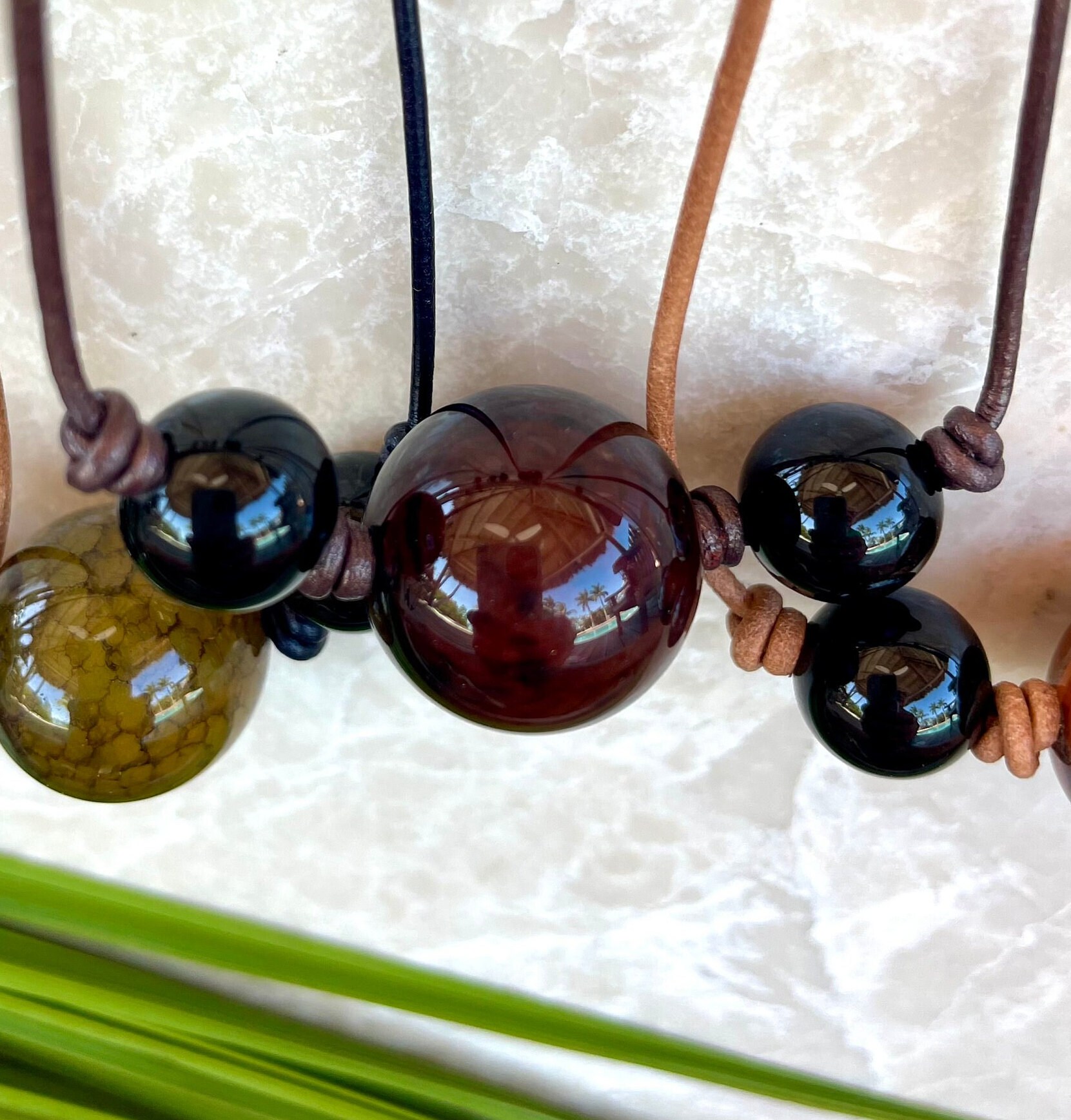 Collier Fait Main En Argent 925 Avec Onyx Agate Du Botswana - Longueur 20,5 Pouces - Neuf