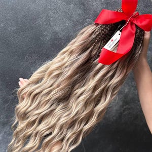Curly Synthetic Dreadlocks: Black to Blonde Ombre, Double Ended DE Dreads, Boho Style