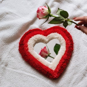 Heart Handmade Tufted Rug Mirror