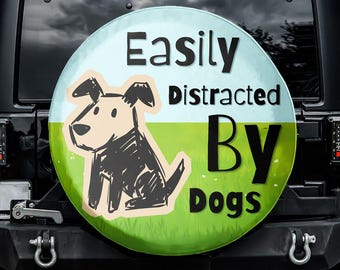 Gemakkelijk afgeleid door honden Reservewielhoes, geen cameragat, voor Jeep, Bronco, FJ Cruiser, camper, caravan, SUV