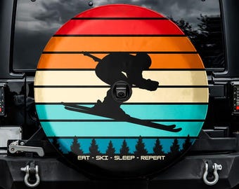 Eat Ski Sleep Repeat Spare Tire Cover [With Camera Hole]