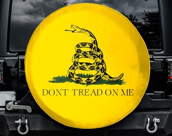 Don't Tread on Me Spare Tire Cover, No Camera Hole, For Jeep, For Bronco, For FJ Cruiser, For Camper, For RV, For SUV