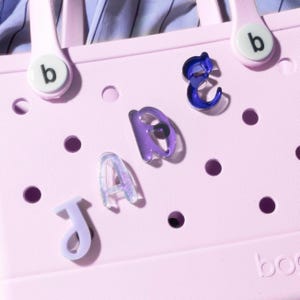 Custom Cursive Letter EVA Tote Bag Charms: Create Monogram or Name in 60+ Colours