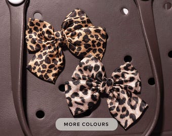 Satin Bow Charm for EVA Tote Beach Bag in Leopard Animal Print
