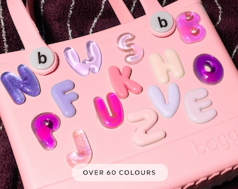 Custom Bubble Letter EVA Tote Bag Charms: Create Monogram or Name in 60+ Colours