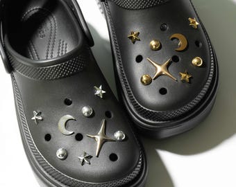 Galaxy Metal Clog Shoe Charm Set | Metal, Metallic, Silver or Gold