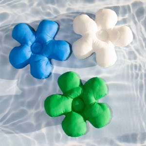 Plushy Flower Shoe Charms Pairs in White, Black, Blue or Green