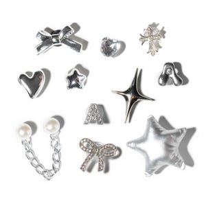 50+ Silver Chrome Shoe Charms | Metal, Metallic, Bling and Pearl