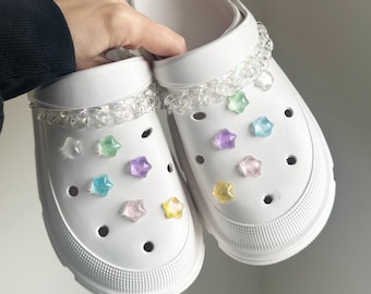 Jelly Stars with Shimmer Glitter Effect Shoe Charms | Star Charm for Shoes Pretty Pastel Girly Aesthetic