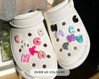 Custom Colours Bubble Letter Alphabet Resin Shoe Charms | Personalised Name Shoe Charm
