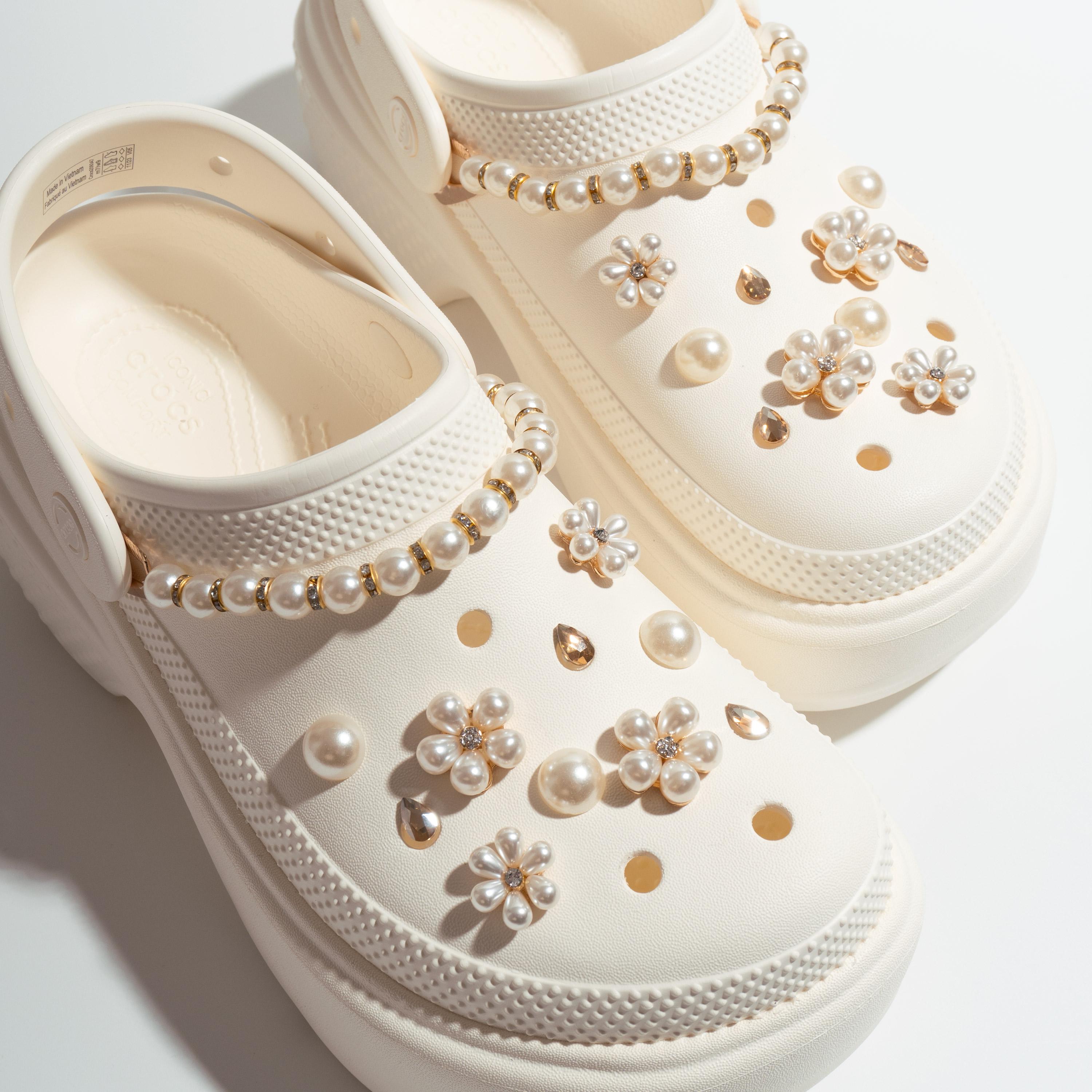 Croc Jibbitz Pink Pearl Shoe Charms 12-Piece Set For Girls/Women