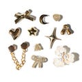 50+ Gold Clog Shoe Charms | Metal, Metallic, Bling and Pearl