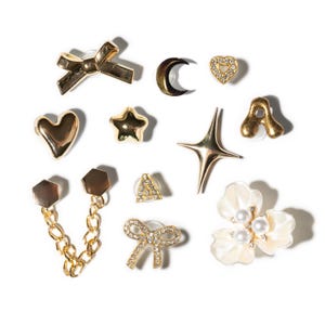 50+ Gold Clog Shoe Charms | Metal, Metallic, Bling and Pearl