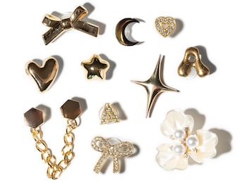 50+ Gold Clog Shoe Charms | Metal, Metallic, Bling and Pearl