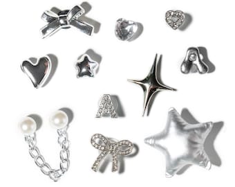 Oltre 50 ciondoli per scarpe con zoccoli in argento / Metallo, metallizzato, scintillante e perla