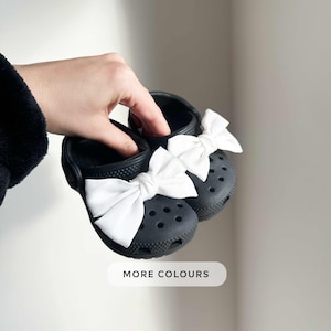 Adornos para zapatos con lazo de satén: decoración para zuecos para niños y bebés