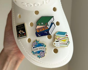 Bookish Shoe Charms | Book Lover Bookworm Enamel Shoe Charm