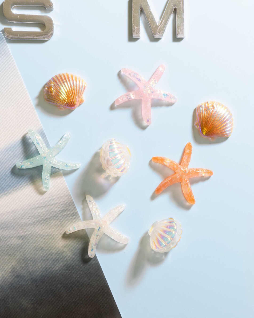 Under the Sea Fridge Magnets Set | Iridescent Shells, Starfish, Ocean ...