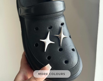 Metal Four-Point Star Shoe Charm | Silver Gold Finish
