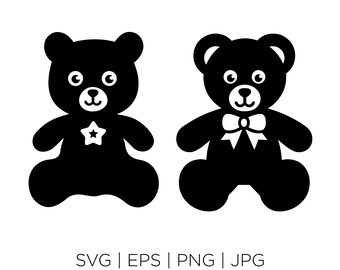 Teddy Bear SVG Digital download, Silhouette