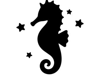 Seahorse Shape SVG Digital download, Silhouette