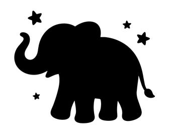 Elephant Shape SVG Digital download, Silhouette
