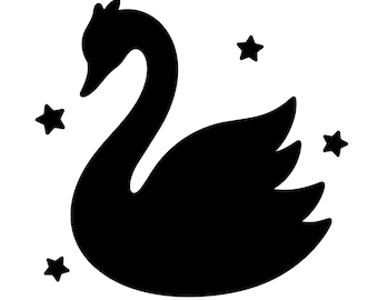 Swan Shape SVG Digital download, Silhouette